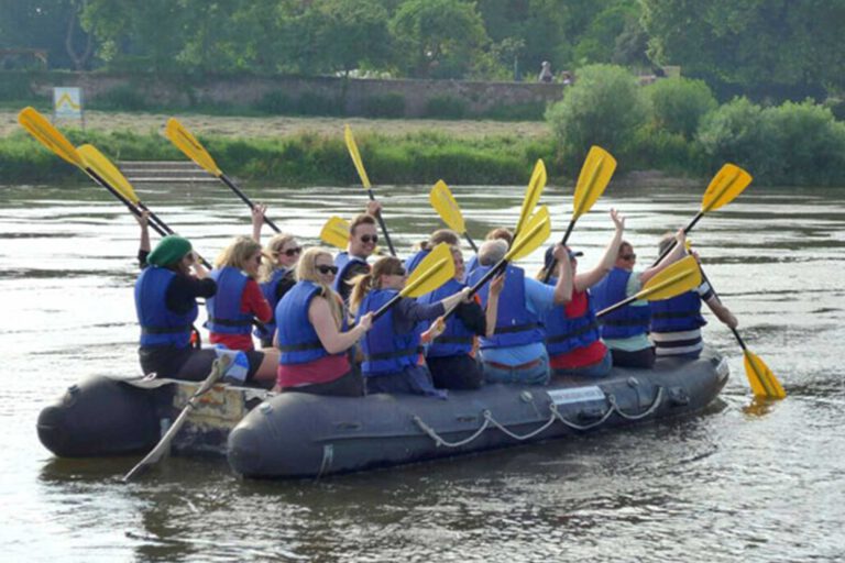 Schlauchboot in Aktion